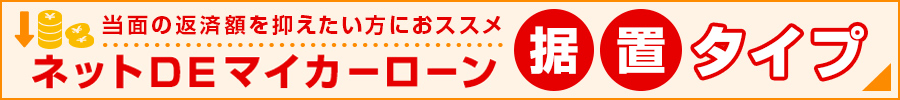 当面の返済額を抑えたい方におススメ ネットDEマイカーローン 据置タイプ